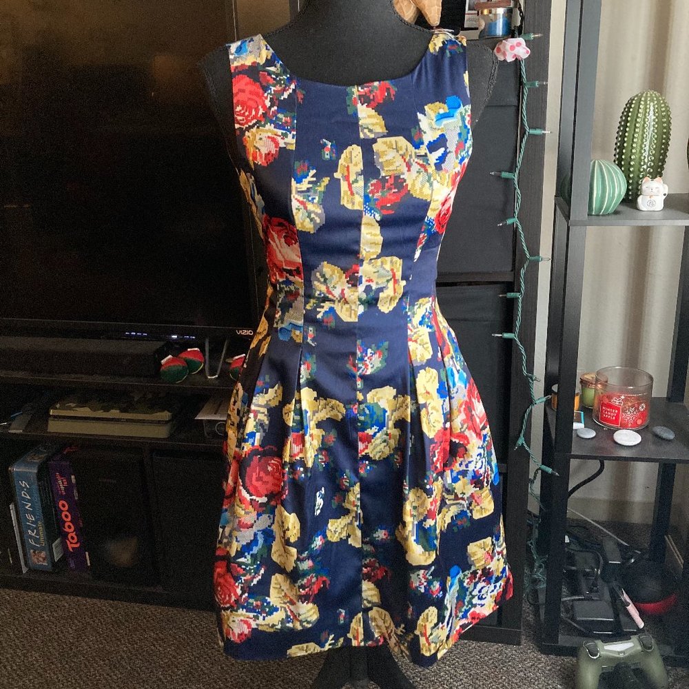 Love Culture Pixelated Floral Dress